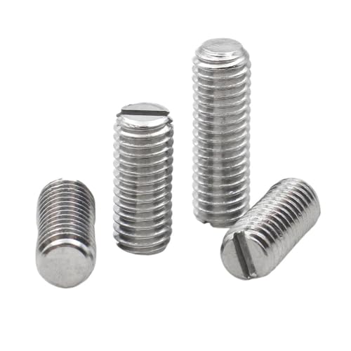 10 Stück M1.6 M2 M2.5 M3 M4 M5 M6 M8 DIN551 304 Edelstahl Schlitz-Stellschraube mit flachem Ende, kopflose Maschinengewinde-Madenschrauben(12mm,M3 (10pcs)) von AOIMBNQC