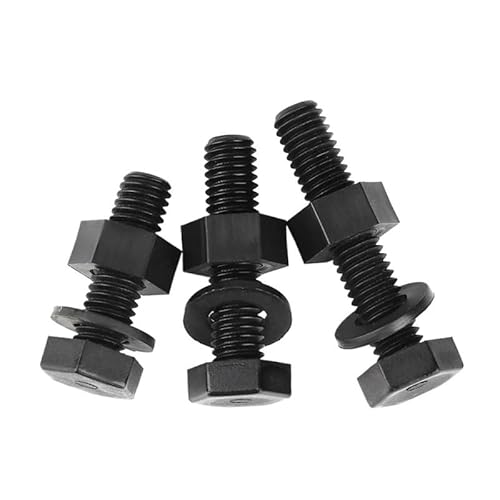 10 Stück M3 M4 M5 M6 PA66 Schwarze Nylon-Sechskantschraube, Mutter, Unterlegscheibe, metrisches Gewinde, Sechskantschraube, kunststoffisolierte Schrauben(30mm,M6) von AOIMBNQC