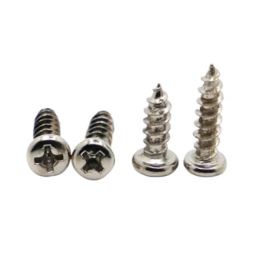100 Stück M1 .2 .4 .7 M2 vernickelte Flachkopf-Blechschrauben, Kreuzschlitz-Rundkopf, elektronische Schrauben(4mm,M2 100pcs) von AOIMBNQC