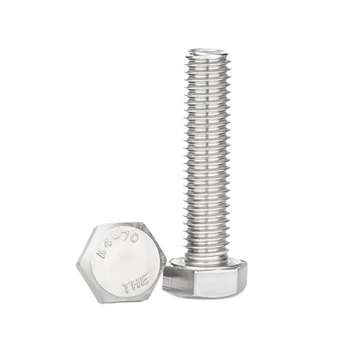 2/10 Stück M3 M4 M5 316 Edelstahlkopfschraube Außensechskantschrauben mit Vollgewinde(M4x6(10pcs)) von AOIMBNQC