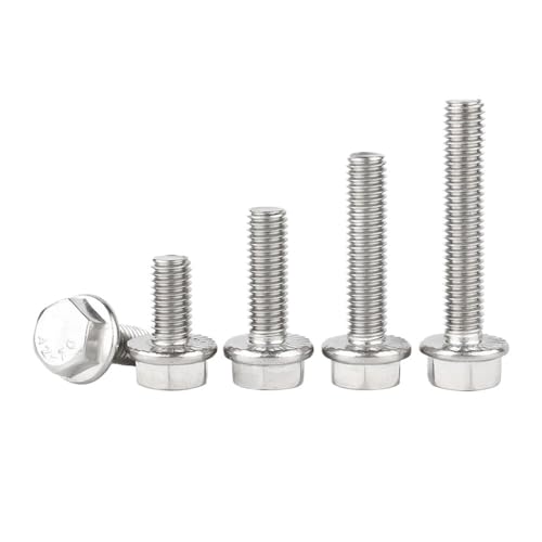 2/10 Stück M5 M6 M8 M10 M12 A2-70 304 Edelstahl Außensechskantkopf mit gezähnter Flanschscheibe Kopfschraube GB5787(45mm,M8 (10pcs)) von AOIMBNQC