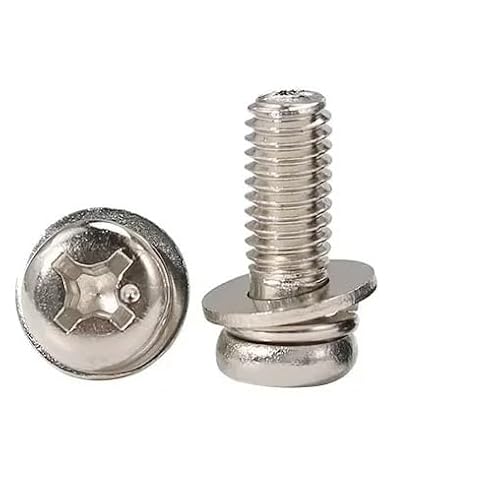 2/3/5/30 Stück M2 M2.5 M4 M5 M6 M8 Schwarz/vernickelter Kohlenstoffstahl Kreuzrundkopf-Unterlegscheibe Kombinationsschraube(Nickel Plated,M1.4) von AOIMBNQC