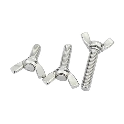 2/3 Stück M3 M4 M5 M6 304 Edelstahl Schmetterlingsflügelschrauben Handfestziehende Flügelkopf-Rändelschrauben(M5-2pcs,35mm) von AOIMBNQC