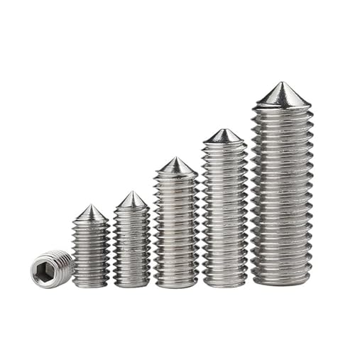 2/5/10/20/30 Stück M3 M4 M5 M6 M8 M10 316 Edelstahl Innensechskant-Steckschlüssel-Antrieb Kegelspitze Stellschrauben Gewindestifte mit(12mm,M10-2pcs) von AOIMBNQC