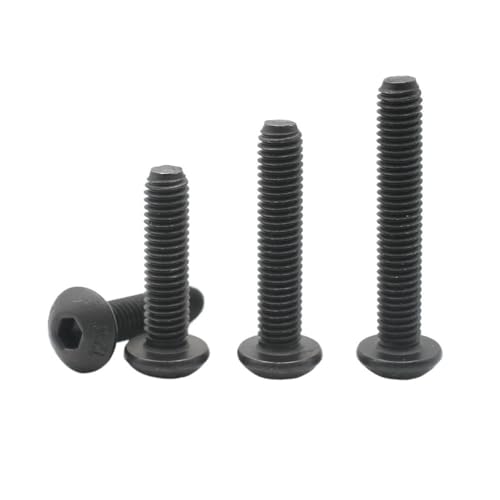 20/10 Stück M3 M4 M5 M6 ISO7380 Grade12.9 Sechskant-Innensechskant-Schraubenbolzen mit rundem Knopfkopf(60mm,M6 10pc) von AOIMBNQC