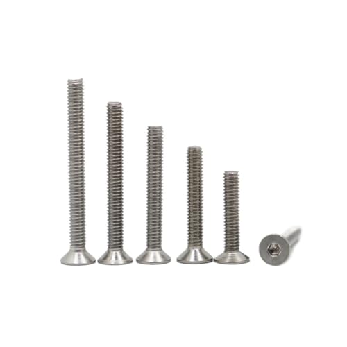 20/50 Stück M2 .5 M3 M4 Edelstahl 304 Stahl Schwarz Grad Inbus Innensechskant Flachsenkkopfschrauben Bolzen DIN7991(8mm,M2 50pc304 Stainless Steel) von AOIMBNQC