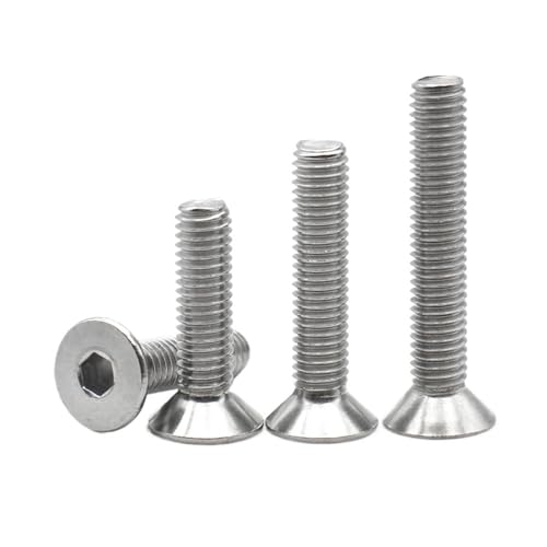 20/50 Stück M2.5 M3 M4 304 Edelstahl Innensechskant Flachsenkkopf Inbusschrauben Sechskantschrauben(10mm,M3 50pc) von AOIMBNQC