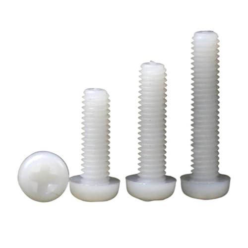 20 stücke M5 M6 M8 Metrisches Gewinde Weiß Kunststoff Nylon Runde Flachkopf Kreuz Isolierung Schrauben Bolzen(35mm,M5 x20pcs) von AOIMBNQC