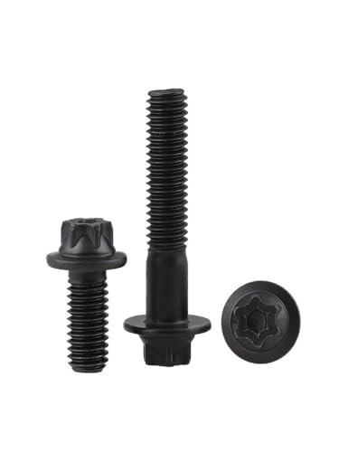 3/10/20/50 Stück M5 M6 Torx-Schrauben Klasse 12.9 Schwarzes Profil Flanschkopfprofil Pflaumen-Außensechskantschrauben(3pcs,M6x20) von AOIMBNQC