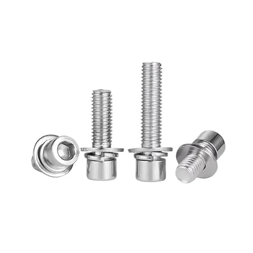 3/5/10 Stück M2.5 M3 M4 M5 M6 304 Edelstahl Inbus Innensechskantschraube mit Innensechskant Kopfschrauben Kombination(20mm,M3-10pcs) von AOIMBNQC