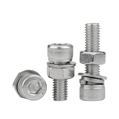 30 STÜCKE M2 M2.5 Innensechskantschrauben und Muttern mit Unterlegscheiben-Sets aus Edelstahl(40mm,M2.5 30sets) von AOIMBNQC