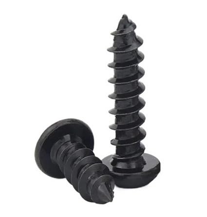 5/10/20/30/50 Stück M3 .5 M4 M5 M6 Schwarzer Kohlenstoffstahl der Güteklasse 8 Rundkopf-Sechskant-Innensechskant-Blechschrauben Blechschrauben for Holz(M5x12(10pcs)) von AOIMBNQC