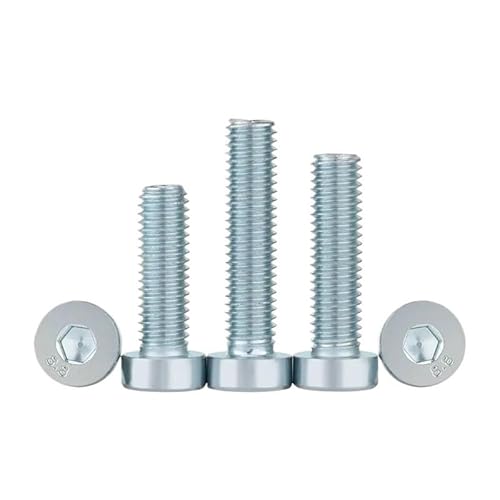 5/10/20 STÜCKE M8 M10 M12 Klasse 8. Verzinkte Innensechskantschrauben mit dünnem, niedrigem und kurzem Profil(16mm,M10-10pcs) von AOIMBNQC