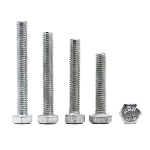 5/10 STÜCKE M4 M5 M6 Außensechskantschrauben aus verzinktem Stahl mit metrischem Gewinde und Sechskantschrauben(60mm,M6 5pcs) von AOIMBNQC