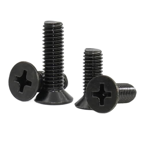 50/100 Stück M1.7 M2 M2.5 Schwarzer Kohlenstoffstahl Mini Kleine Kreuz Flachkopf Senkkopfschraube(5mm,M2.5 (50pcs)) von AOIMBNQC