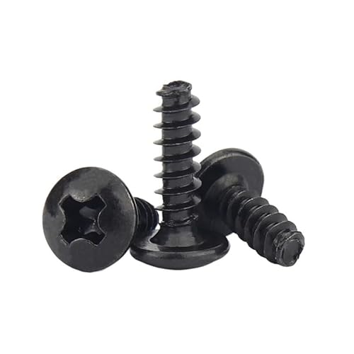 50/100 Stück M3 .5 M4 L Stahl Nickel/Schwarz verzinkt Kopf selbstschneidende Schraube(8mm,M3.5 (50pcs) Black Zinc) von AOIMBNQC