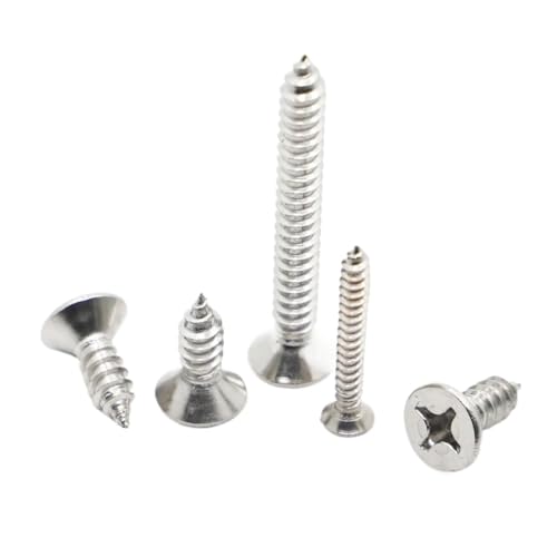 50 STÜCKE M1 .2 .4 .7 M2 304 Edelstahl Mini Flache Senkkopf selbstschneidende Holzschraube(10mm,M1.7 50pcs) von AOIMBNQC