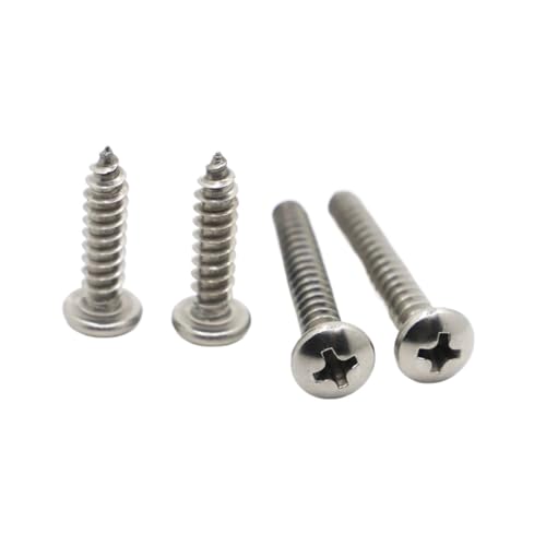 50 stücke M1 .2 .4 .7 M2 304 Edelstahl Runde Flachkopf Metall Selbstschneidende Holzschraube(6mm,M1 50pcs) von AOIMBNQC