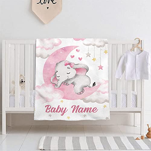 AOKILE Babydecke mit Namen Geburtsdatum personalisiert,Individuelle Baby Decke Junge Mädchen kuschelig weich Kinderdecke Namensdecke für Geburtstag, Geschenke von AOKILE