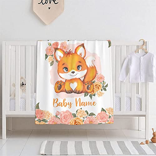 AOKILE Babydecke mit Namen Geburtsdatum personalisiert,Individuelle Baby Decke Junge Mädchen kuschelig weich Kinderdecke Namensdecke für Geburtstag, Geschenke von AOKILE