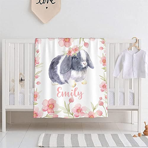 AOKILE Babydecke mit Namen Geburtsdatum personalisiert,Individuelle Baby Decke Junge Mädchen kuschelig weich Kinderdecke Namensdecke für Geburtstag, Geschenke von AOKILE