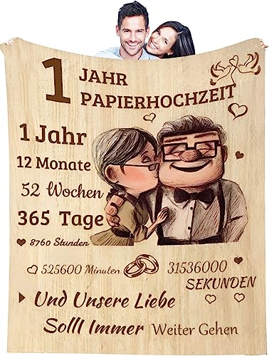 AOKILE Kuscheldecke An Meine Frau Mann, 1. Hochzeitstag Geschenk für Frauen Männer,Flauschige Fleecedecke Geburtstagsgeschenk Hochzeitsgeschenk Geschenkideen von AOKILE