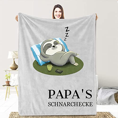 AOKILE Kuscheldecke Flauschige Geschenke für Papa,Faultier Decke An Meinen Vater Personalisierte Geschenke,Super Weich Couch Decken Wohndecke,Geburtstag,Weihnachten Geschenke von AOKILE