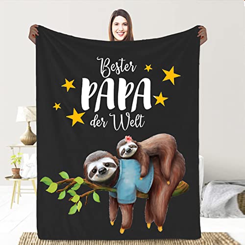 AOKILE Kuscheldecke Flauschige Geschenke für Papa,Faultier Decke An Meinen Vater Personalisierte Geschenke,Super Weich Couch Decken Wohndecke,Geburtstag,Weihnachten Geschenke von AOKILE