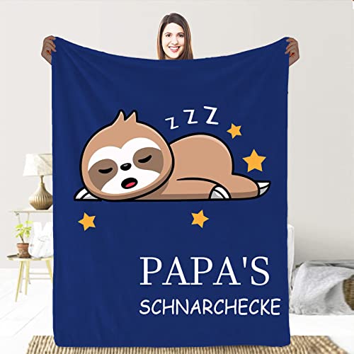 AOKILE Kuscheldecke Flauschige Geschenke für Papa,Faultier Decke An Meinen Vater Personalisierte Geschenke,Super Weich Couch Decken Wohndecke,Geburtstag,Weihnachten Geschenke von AOKILE