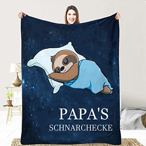 AOKILE Kuscheldecke Flauschige Geschenke für Papa,Faultier Decke An Meinen Vater Personalisierte Geschenke,Super Weich Couch Decken Wohndecke,Geburtstag,Weihnachten Geschenke von AOKILE