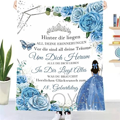 AOKILE Kuscheldecke Flauschige Personalisierte Decke Geschenke, Geschenk zum 18. Geburtstag Mädchen, Super Weich Couch Decken Wohndecke,Geschenke für 18 Jährige Mädchen Tochter Schwester Freundin von AOKILE