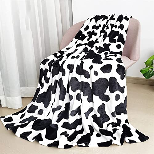 Kuscheldecke Flauschig Decke Fleecedecke,Kuh Decke Kinder Fleece,Wohndecke Warm Weich Schwarz Weiß,Sofadecke Decke Couch Blanket,Sofa überwurfdecke für Kuh Liebhaber von AOKILE