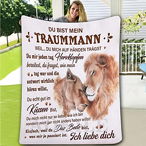 AOKILE Kuscheldecke Personalisierte Decke An Meine Ehemann,Frau für Ehemann Deutsche Nachricht Briefdecke Positiv Ermutigen Wohndecke für Couch Bett Tv-Decken Geschenk(An Meine Ehemann-M) von AOKILE