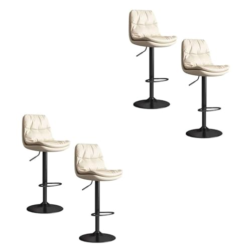 AOKLEY Barhocker-Set mit 4 modernen, 60–80 cm verstellbaren, drehbaren Barhockern mit Rückenlehne und Fußstütze, gepolsterten Samt-Esszimmerstühlen für Kitchen Island Pub von AOKLEY