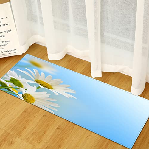 AOKLEY Küchenteppiche Gelbe Chrysantheme Rutschfester,wasserdichter,abwaschbarer Küchenteppich,Teppich Läufer Küchenmatte für,Flur,Schlafzimmer,Badezimmer 50 x 80cm von AOKLEY