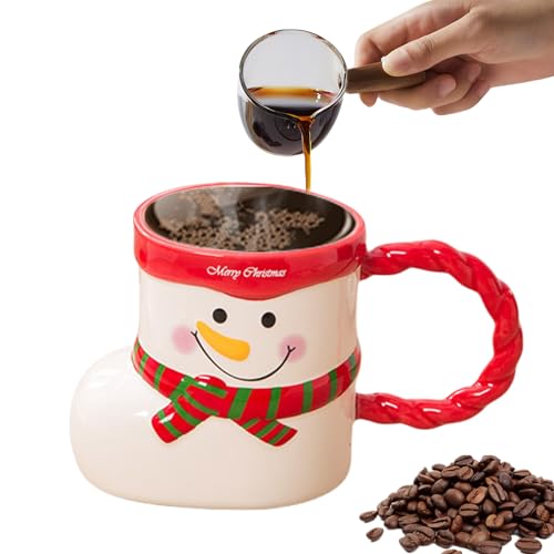 AOKLEY Urlaub Kaffeebecher | Kaffeetasse in Weihnachtsstrumpfform - 360-ml-Tasse, lustiges Geschenk mit Henkel, Tischdekoration, Weihnachtsmann- oder Schneemann-Tasse für die Familie von AOKLEY