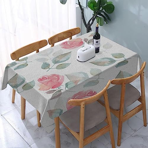 Tischdecke Rechteckig Rosenblätter Blüten romantische Pflanzen Hochzeit Liebe A Fleckschutz Pflegeleicht Abwaschbar Schmutzabweisend Table Cloth für Küche, Esstisch, Couchtisch, Parteien, Abendessen. von AOKLEY