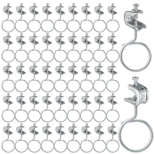 AOKLIT 100 Stück 1/4 Zoll x 20 Trägerschellen Stahl kleine C-Klemmen mit Schraubenringen, Metall-Kabelklemme mit 5,1 cm Gewinde Zaumzeug Ringe Aufhänger für Elektriker, Rohre, unterstützt bis zu 34 kg von AOKLIT