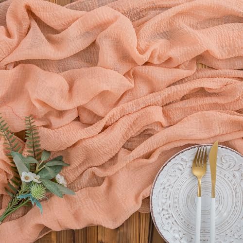 AOKSUNOVA Musselin Tischläufer Apricot Hochzeit Tischläufer Käsetuch Dekostoff 80cm x 4m Table Runner AOKSUNOVA Musselin Tischläufer Apricot Hochzeit Tischläufer Käsetuch Dekostoff 80cm x 4m Table Runner von AOKSUNOVA