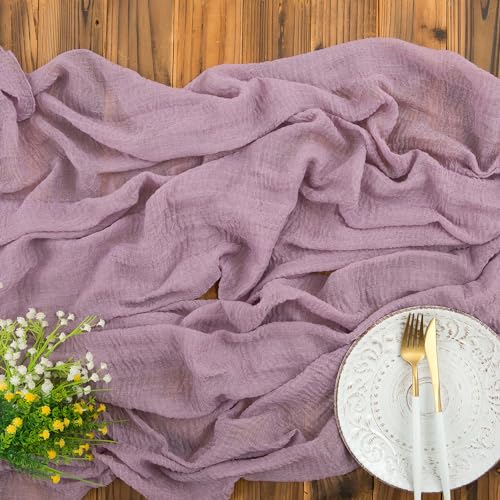 AOKSUNOVA Tischläufer Musselin 3m Lavendel Seihtuch Tischläufer Hochzeit Käsetuch Stoff Lila 80cm von AOKSUNOVA