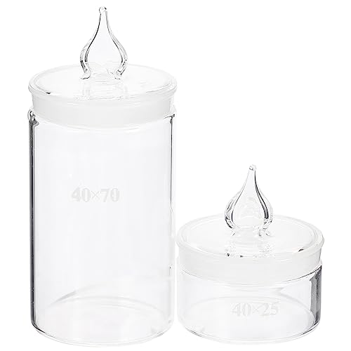 AOKWAWALIY 2 Stück Glas Wiegeflasche Experimentelle Probenflaschen Volumenflasche Laborglas Glasflaschen mit Deckel Glas Instrument Wiegehalter Flach Flaschen von AOKWAWALIY