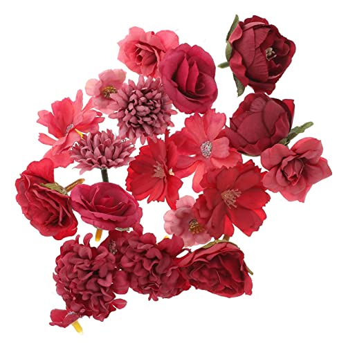 AOKWAWALIY 20st Künstliche Mini-blumenköpfe Hawaiianische Kopfblumen Simulierte Blütenköpfe Künstliche Rosenköpfe Künstliche Partyblumen Kuchen Blumendekoration Polyester Handbuch Nelke von AOKWAWALIY
