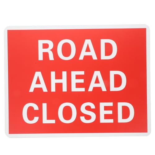 AOKWAWALIY Road Blocking Sign Ahead Closed Signs Road Closure Sign Road Closed Sign Notice Warning Sign Road Warming Sign No Road Symbol Sign No Road Signs Emblems Reflective Sign Post PVC von AOKWAWALIY