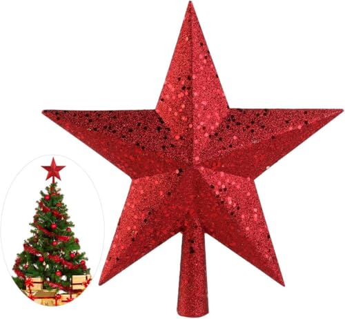 AOKWAWALIY Weihnachtsbaum Stern Weihnachtsbaumspitze Stern Leicht Glitzernde Christbaumspitze Weihnachten Bäume Christmas Tree Topper Stars von AOKWAWALIY