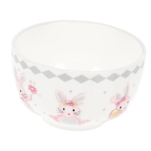 Ostergeschirr Udon Nudelschale Keramikschale Keramik Servierschale Suppenschalen Porzellanschale Miso Salatschale Kaninchen Design Schüssel Keramik Weiß Esstisch Camping Schüssel von AOKWAWALIY