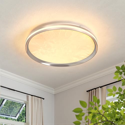AOLED LED Deckenleuchte Moderne Rund Deckenlampe dimmbar 58W Ø40cm Wohnzimmerlampe Weiß Eisblumen-Deckenbeleuchtung Schlafzimmerlampe für Wohnzimmer Schlafzimmer Küchen Bürolampe Flurlampe Decke von AOLED