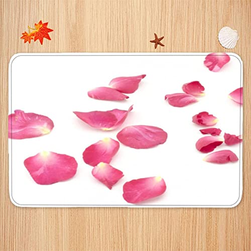 AOLIGL 3D Print Fußmatte Wunderschöne Rose Fussmatte Bodenmatte Aussenbereich und Innenbereich Tür-Matte Rosa Weiß Waschbar Polyester Flanell Kinderzimmer Fußabtreter 40x60 cm von AOLIGL