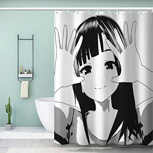 AOLIGL Anime Duschvorhang 120x180 Kinder Manga Mädchen Duschvorhang Anti-schimmel Wasserdicht Badvorhang mit 12 Duschvorhängeringen Persönlichkeit Duschvorhang mit Gewicht Magnet von AOLIGL