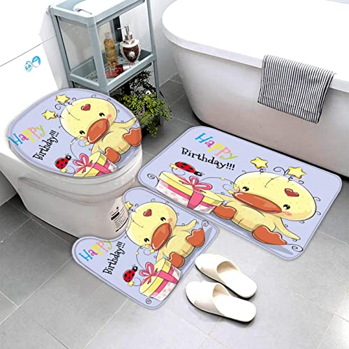 AOLIGL Badematte Süße Ente Cartoon Badematten Set rutschfest Waschbar Badgarnitur 3teilig - WC Deckelbezug U-förmigen Contour Badezimmerteppich Matte Flauschige Mikrofaser AOLIGL Badematte Süße Ente Cartoon Badematten Set rutschfest Waschbar Badgarnitur 3teilig - WC Deckelbezug U-förmigen Contour Badezimmerteppich Matte Flauschige Mikrofaser von AOLIGL
