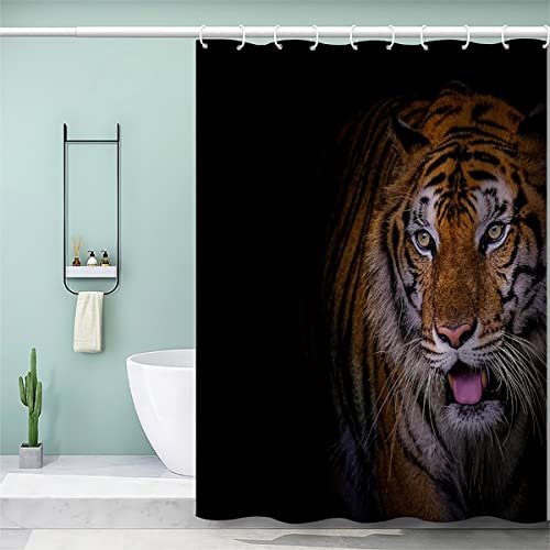 AOLIGL Duschvorhang 180x180 cm Sibirischer Tiger Duschvorhang Waschbar Badezimmer Vorhänge mit Ringen zur Befestigung an der Duschstange Anti-Bakteriell Lustig Duschvorhang Set von AOLIGL
